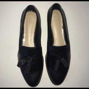 Zara black tassel flats